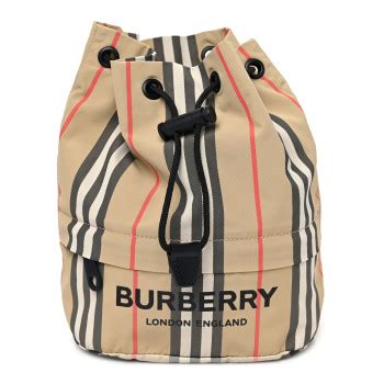 BURBERRY Econyl Icon Stripe Phoebe Drawcord Pouch Archive .